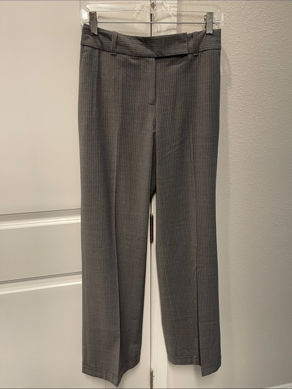 Ann Taylor Gray Pinstripe Trousers Like New